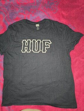 HUF Logo Graphic Shirt-Mens XL-Black/White-skater,street,